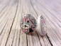 Preview: Häschen Holz Knopf Ohrstecker Button bunny Hase